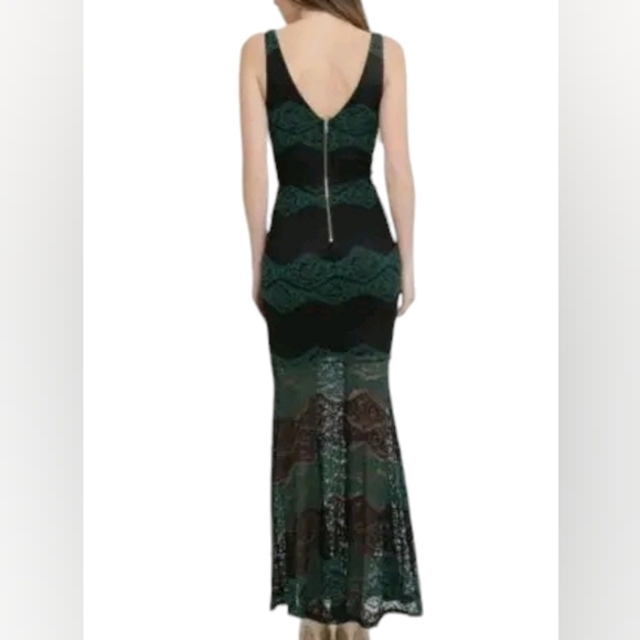Clara Story Lace Maxi Dress Green/Black Sleeveless NWT - Picture 2 of 11